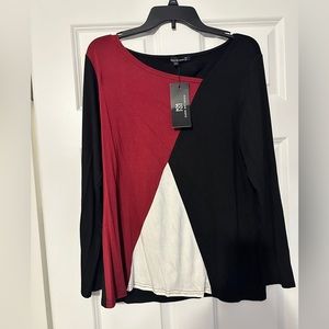 Sarin Matthew’s Black, Red, & White Blouse